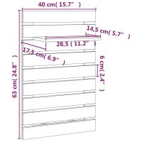 vidaXL Väggmonterade sängbord 2 st vit massiv furu - Bild 10