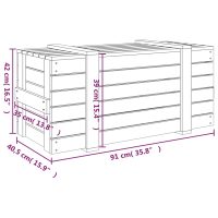 vidaXL Förvaringslåda honungsbrun 91x40,5x42 cm massiv furu - Bild 11