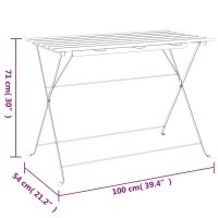 vidaXL Hopfällbart cafébord 100x54x71 cm massivt akaciaträ och stål - Bild 7