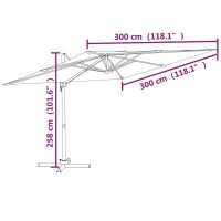 vidaXL Frihängande parasoll med aluminiumstång antracit 300x300 cm - Bild 10