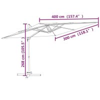 vidaXL Frihängande parasoll med aluminiumstång svart 400x300 cm - Bild 10