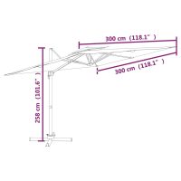 vidaXL Frihängande parasoll med ventilation terrakotta 300x300 cm - Bild 10