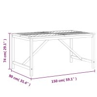 vidaXL Trädgårdsbord 150x90x74 cm massivt akaciaträ - Bild 7