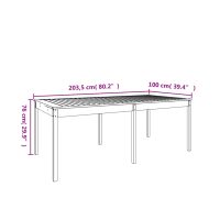 vidaXL Trädgårdsbord vit 203,5x100x76 cm massiv furu - Bild 8