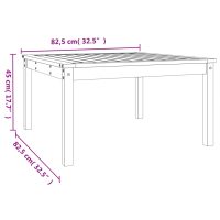 vidaXL Trädgårdsbord vit 82,5x82,5x45 cm massiv furu - Bild 8