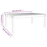 vidaXL Trädgårdsbord vit 121x82,5x45 cm massiv furu - Bild 8