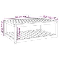 vidaXL Trädgårdsbord vit 121x82,5x45 cm massiv furu - Bild 8