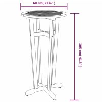 vidaXL Ståbord för utomhusbruk Ø60x105 cm massivt akaciaträ - Bild 6