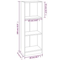 vidaXL Bokhylla 3 hyllor brun ek 40x24x109 cm konstruerat trä - Bild 8