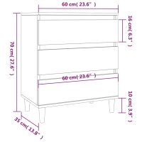 vidaXL Byrå svart 60x35x70 cm konstruerat trä - Bild 10