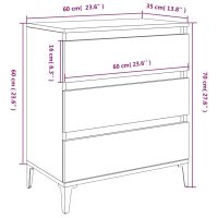 vidaXL Byrå vit 60x35x70 cm konstruerat trä - Bild 9