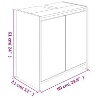 vidaXL Badrumsskåp rökfärgad ek 60x33x61 cm konstruerat trä - Bild 11