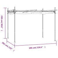 vidaXL Pergola med infällbart tak antracit 295x292x230 cm - Bild 6