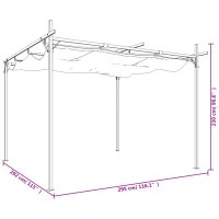 vidaXL Pergola med infällbart tak antracit 295x292x230 cm - Bild 8