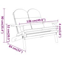 VidaXL Däckstol med dynor 126 cm massivt akaciaträ - Bild 8