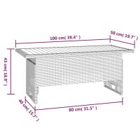 vidaXL Trädgårdsbord svart 100x50x43/63 cm akaciaträ&konstrotting - Bild 7