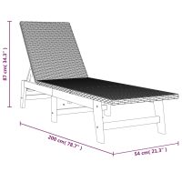 vidaXL Solsäng med dyna konstrotting och massivt akaciaträ - Bild 11