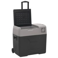 vidaXL Kylbox med hjul & handtag 50 L svart & grå polypropylen - Bild 5