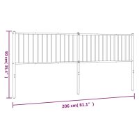 vidaXL Huvudgavel metall svart 200 cm - Bild 7