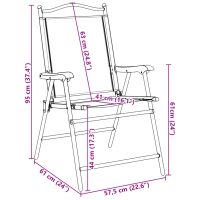 vidaXL Hopfällbara trädgårdsstolar 2 st melange grå stål och textilene - Bild 12