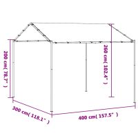 vidaXL Paviljong beige 4x4 m stål och tyg - Bild 9