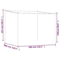 vidaXL Paviljong vit 3x3 m 180 g/m² tyg och stål - Bild 8