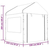 vidaXL Paviljong med tak vit 2,28x2,23x2,69 m polyeten - Bild 6