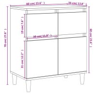 vidaXL Byrå svart 60x35x70 cm konstruerat trä - Bild 10