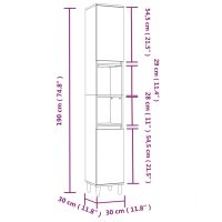 vidaXL Badrumsskåp rökfärgad ek 30x30x190 cm konstruerat trä - Bild 11