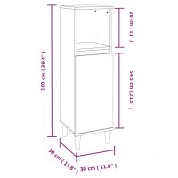 vidaXL Badrumsskåp betonggrå 30x30x100 cm konstruerat trä - Bild 11