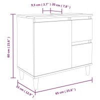 vidaXL Badrumsskåp vit högglans 65x33x60 cm konstruerat trä - Bild 11