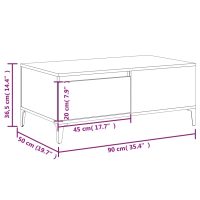 vidaXL Soffbord svart 90x50x36,5 cm konstruerat trä - Bild 10