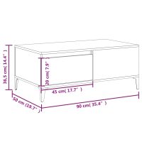 vidaXL Soffbord betonggrå 90x50x36,5 cm konstruerat trä - Bild 10