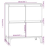 vidaXL Byrå rökfärgad ek 60x35x70 cm konstruerat trä - Bild 10