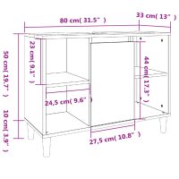 vidaXL Tvättställsskåp brun ek 80x33x60 cm konstruerat trä - Bild 11