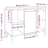 vidaXL Tvättställsskåp svart 80x33x60 cm konstruerat trä - Bild 11