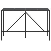 vidaXL Barbord med glasskiva svart 180x70x110 cm konstrotting - Bild 3