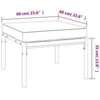 vidaXL Trädgårdspallar med grå dynor 2 st 60x60x35 cm stål - Bild 7