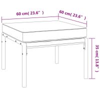 vidaXL Trädgårdspallar med sandfärgade dynor 2 st 60x60x35 cm stål - Bild 7