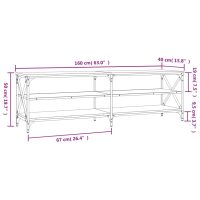 vidaXL Tv-bänk rökfärgad ek 160x40x50 cm konstruerat trä - Bild 9