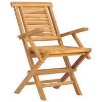 vidaXL Hopfällbara trädgårdsstolar 4 st 56x63x90 cm massiv teak - Bild 3