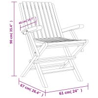 vidaXL Hopfällbara trädgårdsstolar 6 st 61x67x90 cm massiv teak - Bild 5