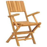 vidaXL Hopfällbara trädgårdsstolar 4 st 55x61x90 cm massiv teak - Bild 3