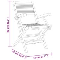 vidaXL Hopfällbara trädgårdsstolar 6 st 55x62x90 cm massiv teak - Bild 5