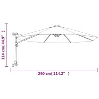 vidaXL Väggmonterat parasoll klarröd 290 cm - Bild 8