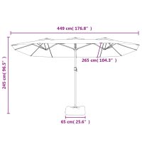 vidaXL Parasoll dubbelt med LED 449x245 cm antracit - Bild 10