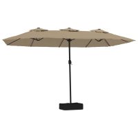 vidaXL Parasoll dubbelt med LED taupe 449x245 cm - Bild 2