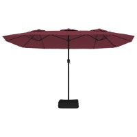 vidaXL Parasoll dubbelt med LED vinröd 449x245 cm - Bild 5