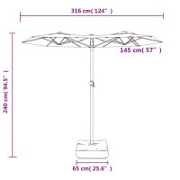 vidaXL Parasoll dubbelt taupe 316x240 cm - Bild 8