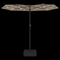 vidaXL Parasoll dubbelt med LED taupe 316x240 cm - Bild 6